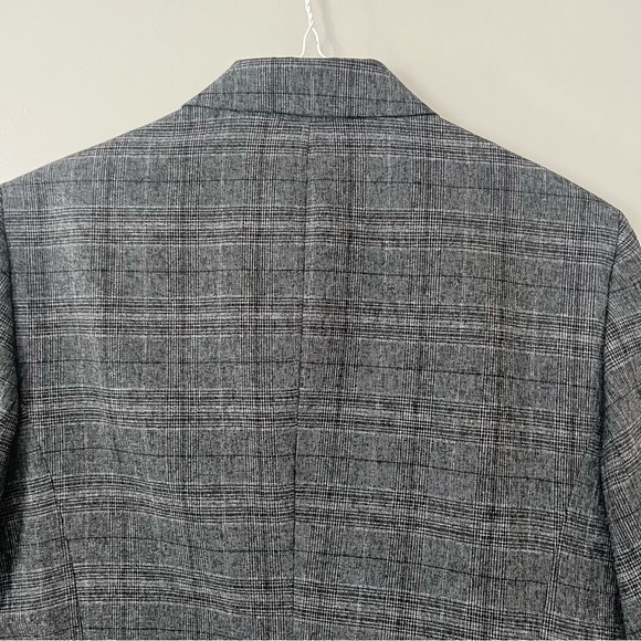 Evan Picone Glen Check Plaid Blazer Jacket 16 Womens Grey Office Career Business - Picture 6 of 11